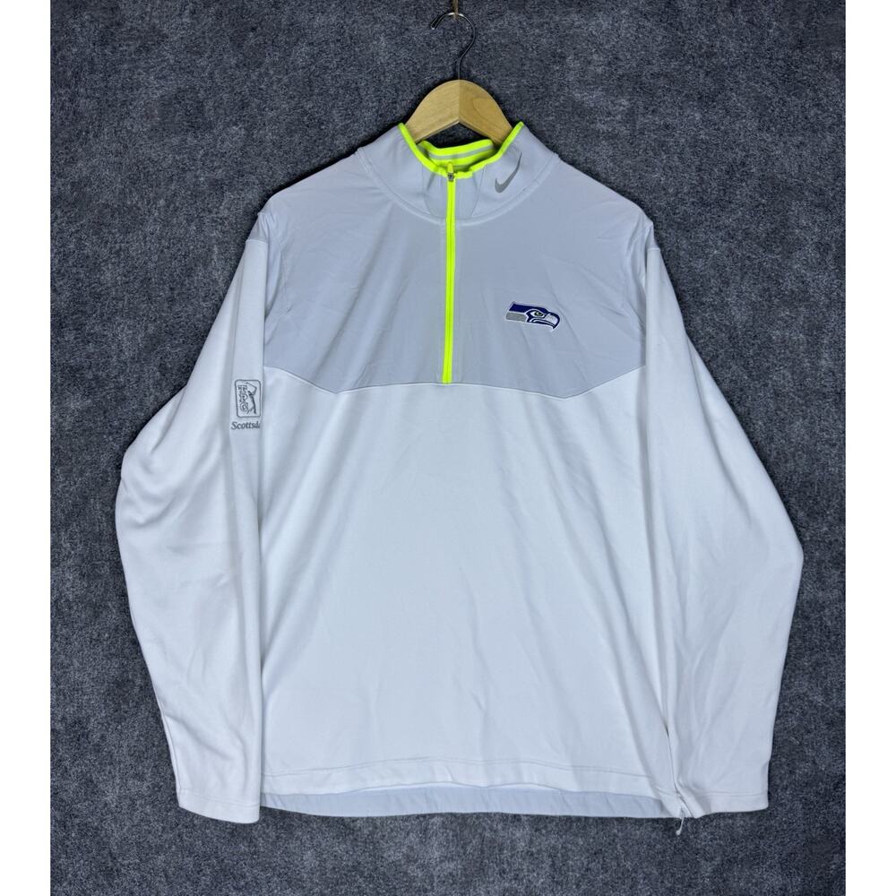 Nike Golf Therma Fit Seattle Seahawks Sweatshirt Men’s XL White Neon Yellow